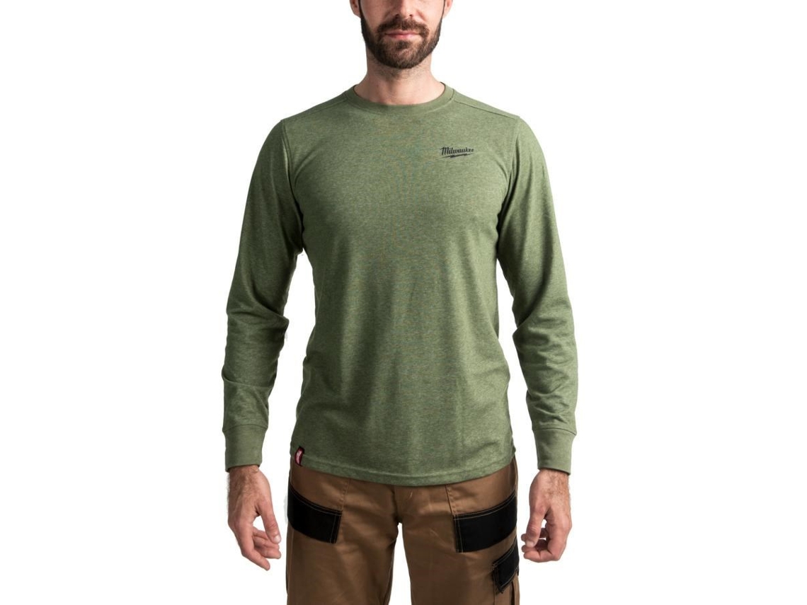 T-Shirt Manga Comprida Verde Htlsgn S Milwaukee