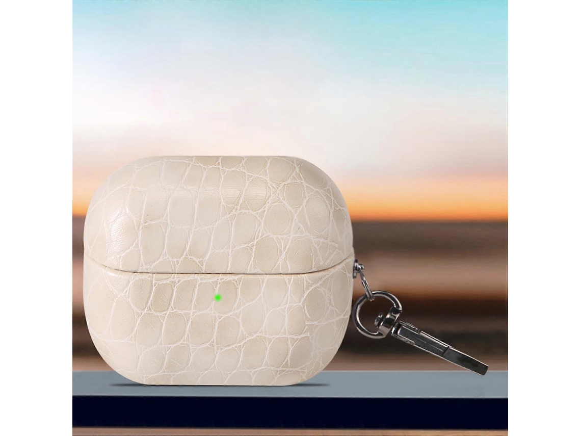 Lurelia Capa Protetora Para Samsung Galaxy Buds3/pro Em Pc E Couro Antiqueda Branco