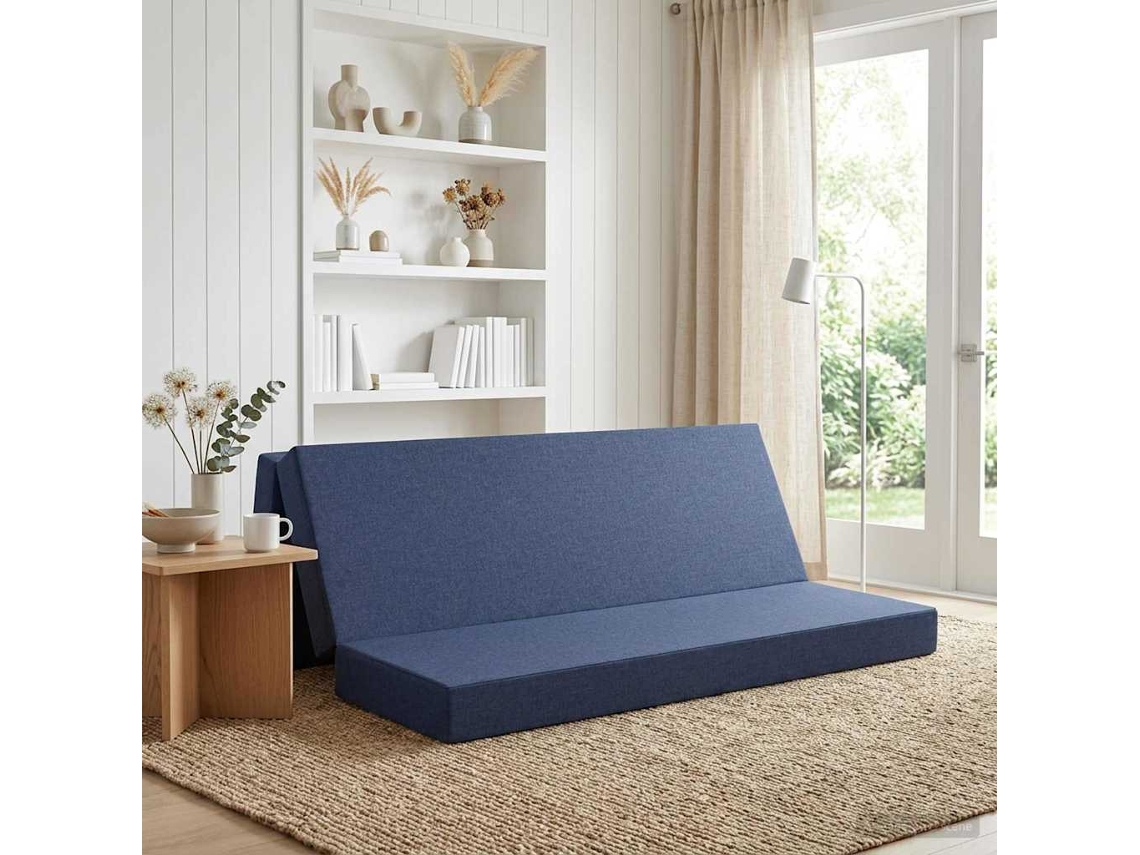 Vidaxl Sofá Cama Dobrável 180 X 67 X 45 Cm Azul