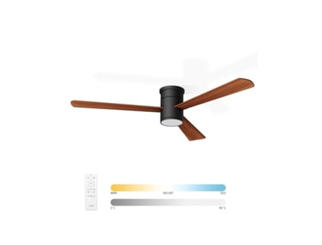 Ventilador De Teto Noaton 15132bd Zoya Marrom Com Luz