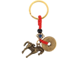 Chaveiro/pinente De Carro Em Latão Dourado Com Cavalo Feng Shui, Ornamento Para Penduração