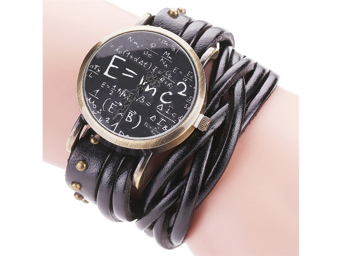 Relógio Pulseira Ccq Retro Bronze de Couro Personalizado com Movimento de Quartzo