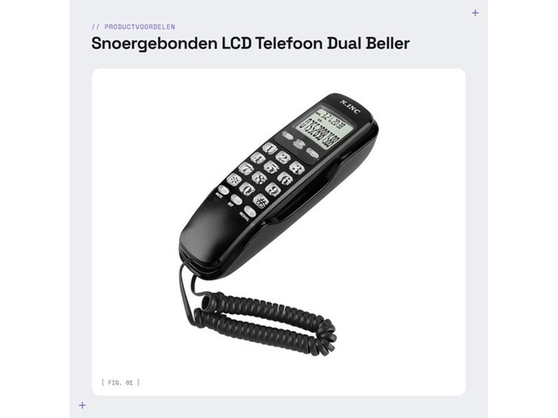 Telefone multifuncional - Visor LCD - Beller Duplo ID - 38 memórias - Conectado por Fio - Analógico para casa/escritório - Telefone