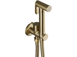 Mangueira de Bidê Portátil para Sanitário, Kit de Pulverização para em Latão Dourado Escovado AQUAFORGE