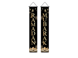 Laxiscreed Banner Ramadan Para Casais E Família, Decoração De Porta Para Celebrações Religiosas