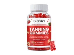 Gummies Bushaid para Cuidados Pós sol, Pele Dourada e Uniforme, Suave e Nutrida LAXISCREED