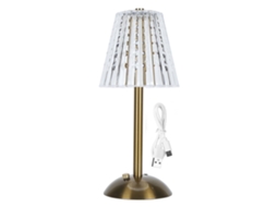 Rebe-lâmpada De Mesa Led De Cristal Com 3 Cores, Dimmer Contínuo, Controle Táctil E Recarregável, Luz Noturna Para Quarto