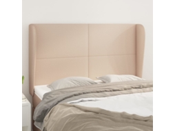 Vidaxl Cabeceira Cama C/ Abas Couro Artif. 147x23x118/128cm Cappuccino