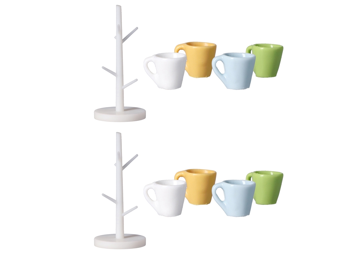 Portavasos E Copo Para Casa De Bonecas Decoração De Móveis Miniatura Com Copo Para Cozinha E Comedor Cores Doces