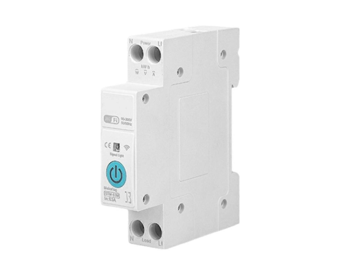 Medidor De Energia Inteligente Tuya Wifi 63a 1p+n Kwh Com Disjuntor, Temporizador, Relé E Mcb Para Monitoramento De Medição.