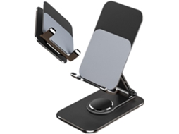 Suporte De Mesa Dobrável Em Alumínio Com Rotação 360° Para Celular, Ideal Para Dispositivos Eletrônicos Portáteis
