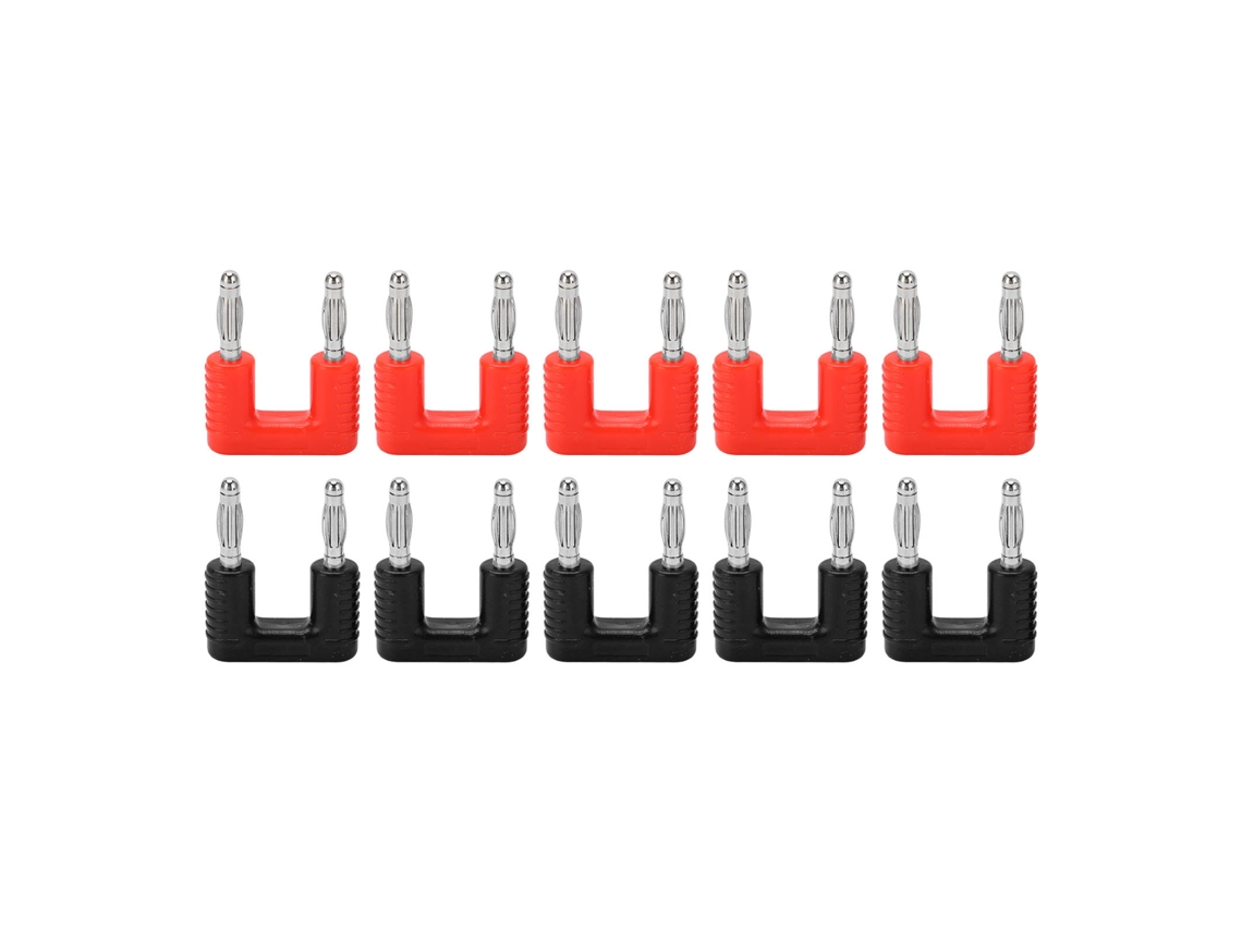 Conjunto de 5 Plugues de Banana Duplos J.20004 para Fios de Alto-falante 2 Vias Macho S/MARCA