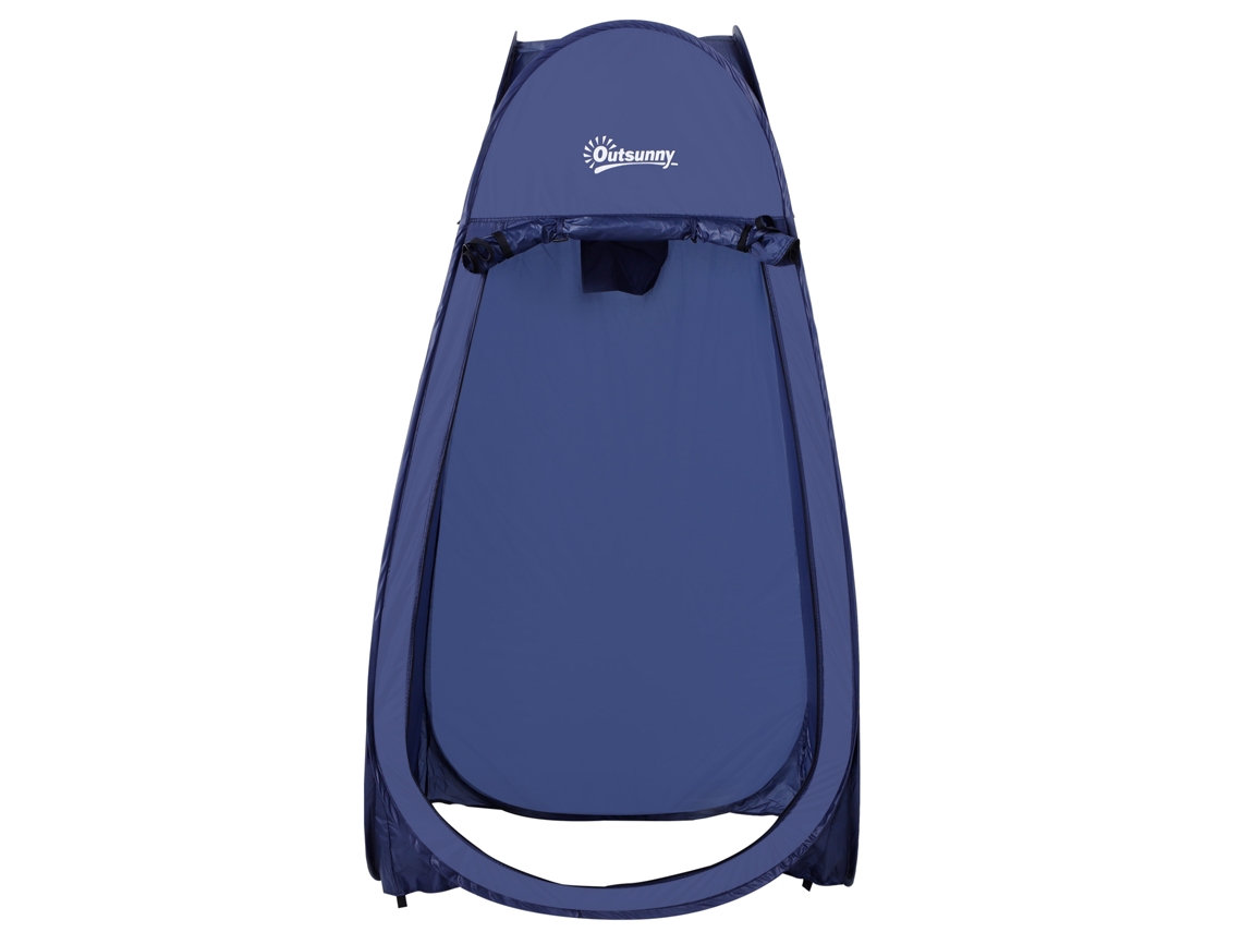 Tenda De Duche Para Campismo Dobrável Pop Up De Privacidade Com Proteção Uv E Tecido Impermeável 100x100x185cm Azul Escuro