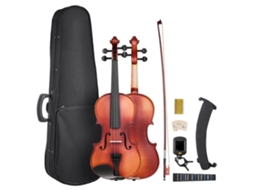 Violino 4/4 Em Madeira Maciça Com Acessórios E Estojo Tekmaquinas