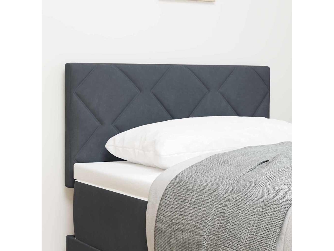 Vidaxl Cabeceira Cinza Escuro 80 Cm Veludo