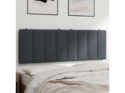 Vidaxl Almofadão De Cabeceira Hanko 140 Cm Veludo Cinzento-escuro