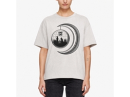 Rockinstone Harry Potter Hogwarts Moon Castle White T-shirt Size:m
