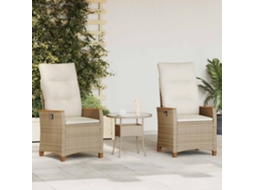 Vidaxl Cadeira De Jardim Reclinável Bege E Creme 64 X 57,5 X 112 Cm