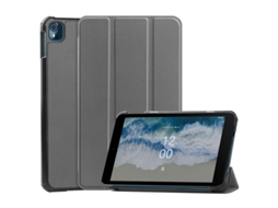 Capa para tablet Nokia T10 2022, 8 polegadas, cinza, material PC+PU, sem função de dormir automática