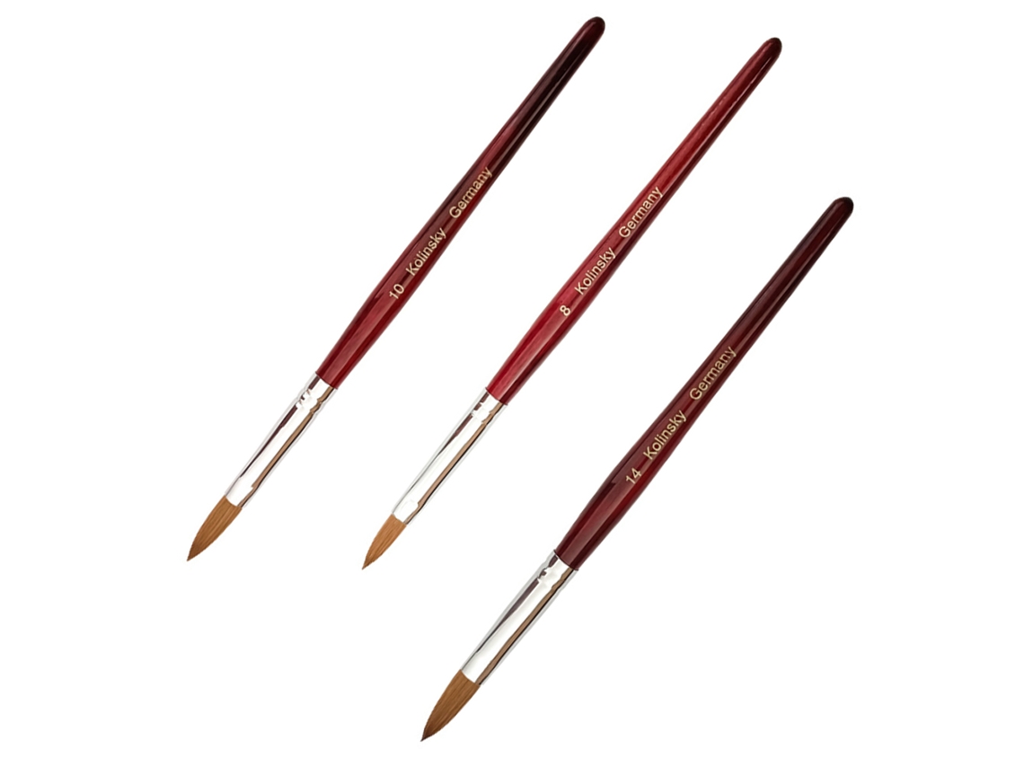 Conjunto de Pincéis de Unhas com Cabo de Madeira Formato Oval NEVEANCE
