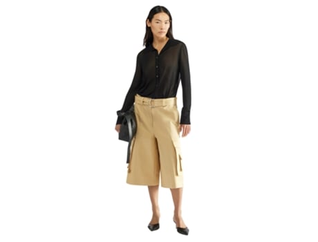 Bermuda De Mulher Liviana Conti Cargo Algodão Amarelo (44)