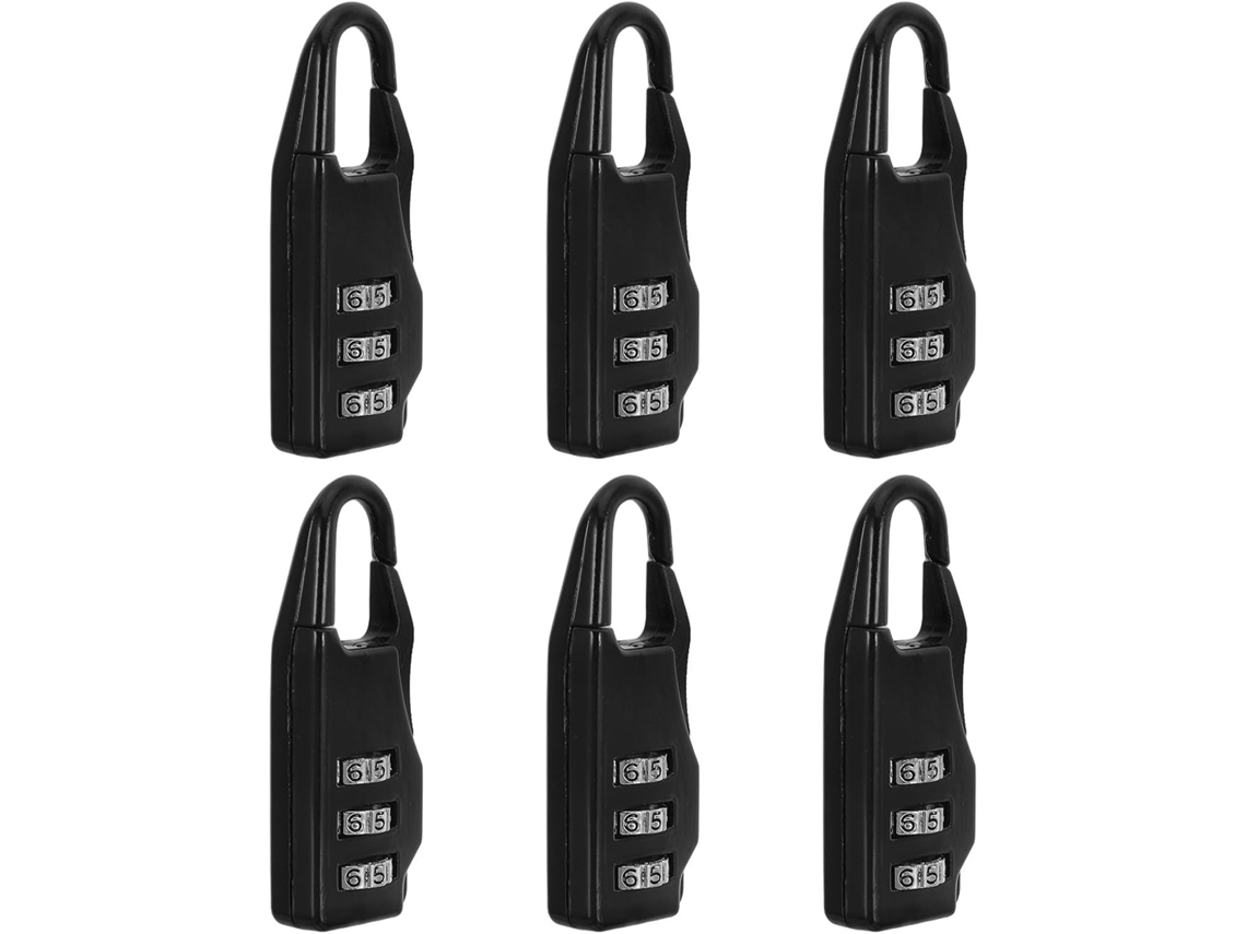 Adorainbow Conjunto De 6-mini Cadeados Combinação Em Liga Zinco Leves E Reconfiguráveis Para Pasta Computador