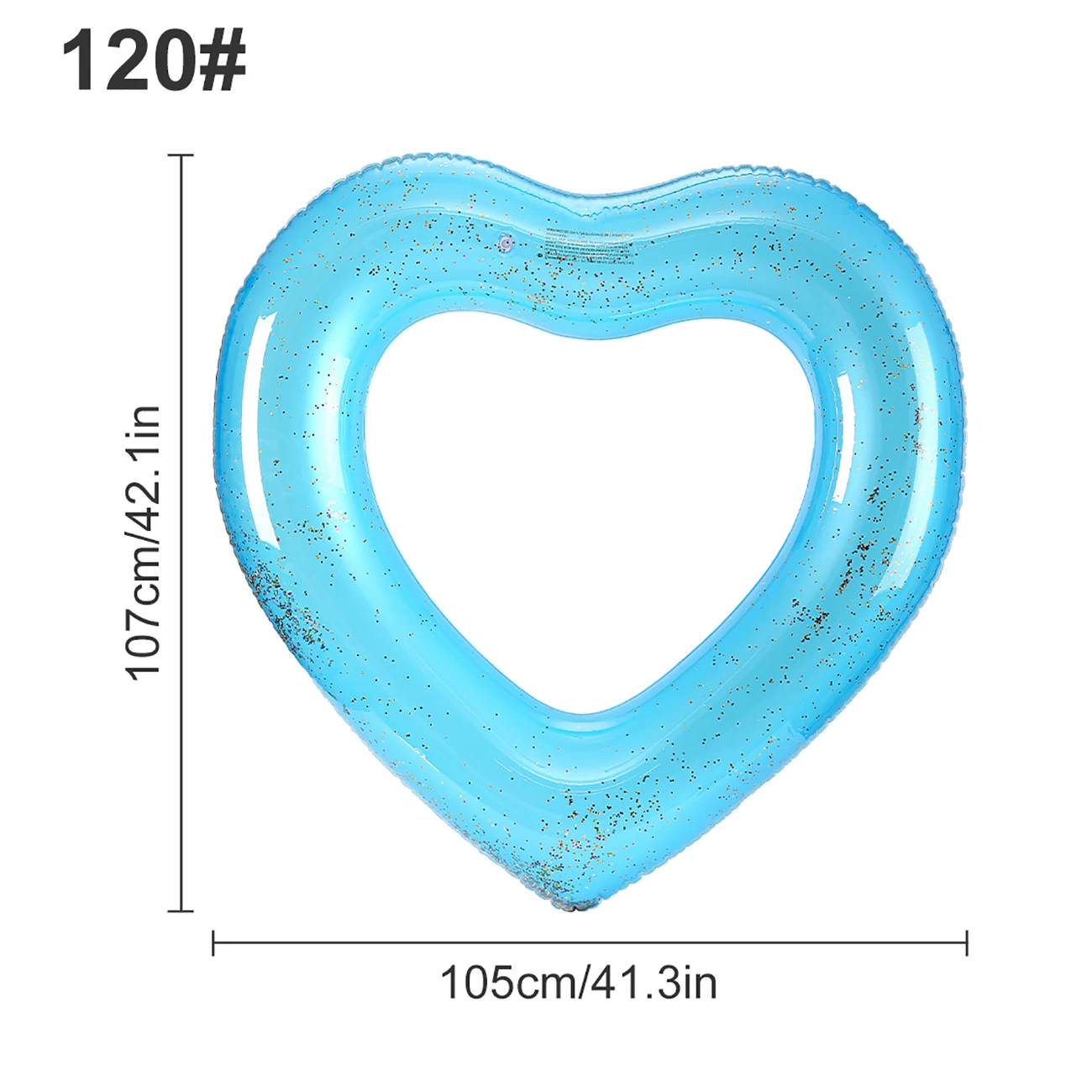 (amor Azul 120) Boia Inflável Para Piscina Em Formato De Coração.