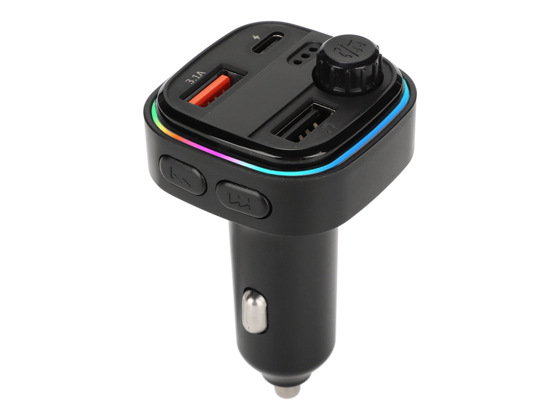 Transmissor Fm para Carro C26 com Carregamento Rápido Qc3.0 Pd 20w e Iluminação Led