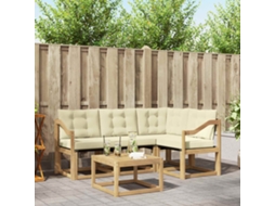Vidaxl Conjunto De Sofás Para Exterior 5 Unid. Branco E Creme
