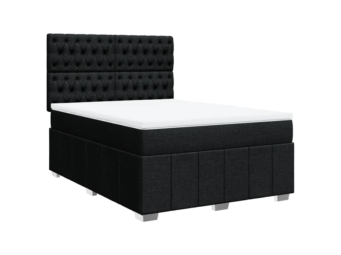 Cama com Molas/colchão 160x200 Cm Tecido Preto MAISON EXCLUSIVE