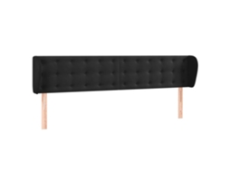 Cabeceira C/ Abas Veludo Preto MAISON EXCLUSIVE (183x23x78 cm)