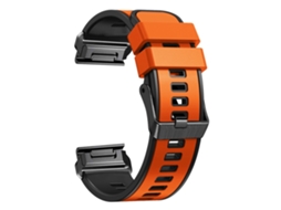 Bracelete Silicone Liberação Rápida Duas Cores para Garmin Tactix 7 Pro/Tactix Delta Laranja/Preto