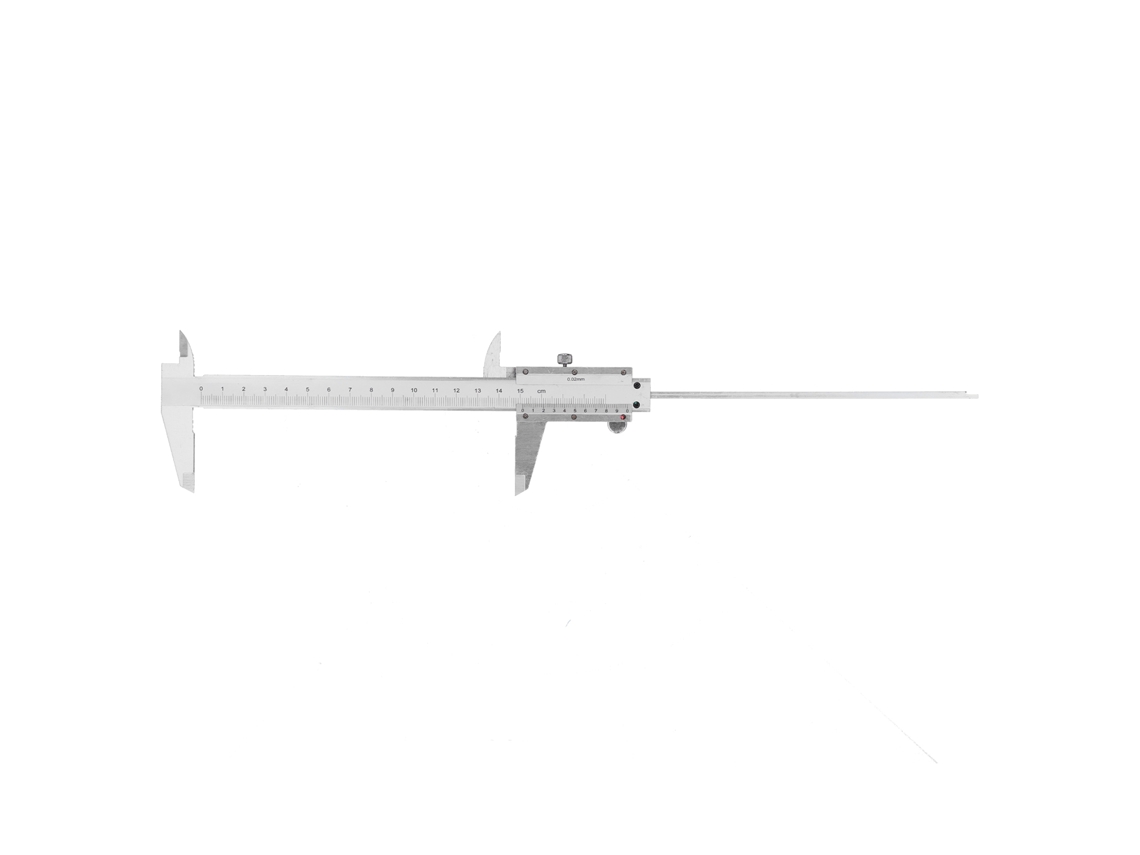 Paquímetro Vernier em aço carbono de alta resistência para medição da largura de peças, escala de 0 a 150 mm, ferramenta métrica.