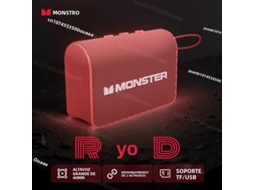 Alto-falante Bluetooth MDUG portátil para uso externo, cor vermelha