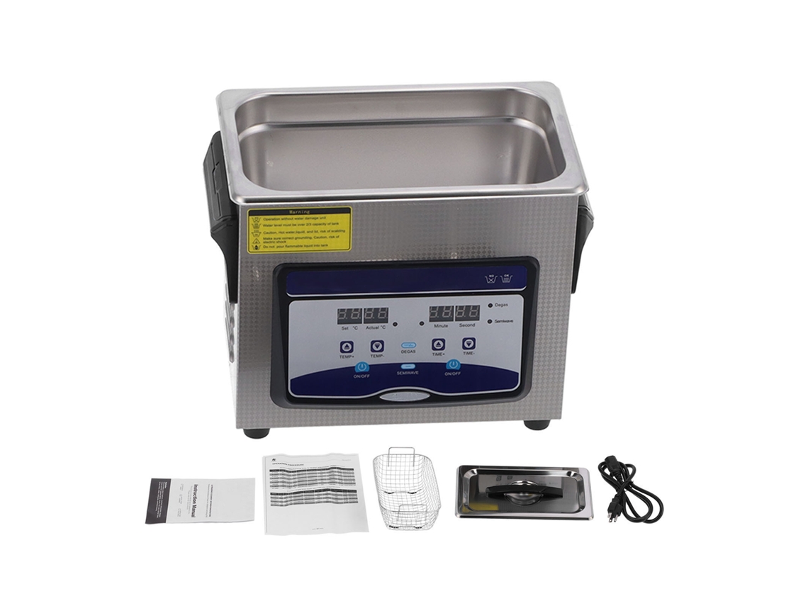 Laxiscreed Limpador Ultrassônico 3.2l Com Timer, Ideal Para Óculos, Jóias E Dispositivos, Aço Inoxidável, 110v
