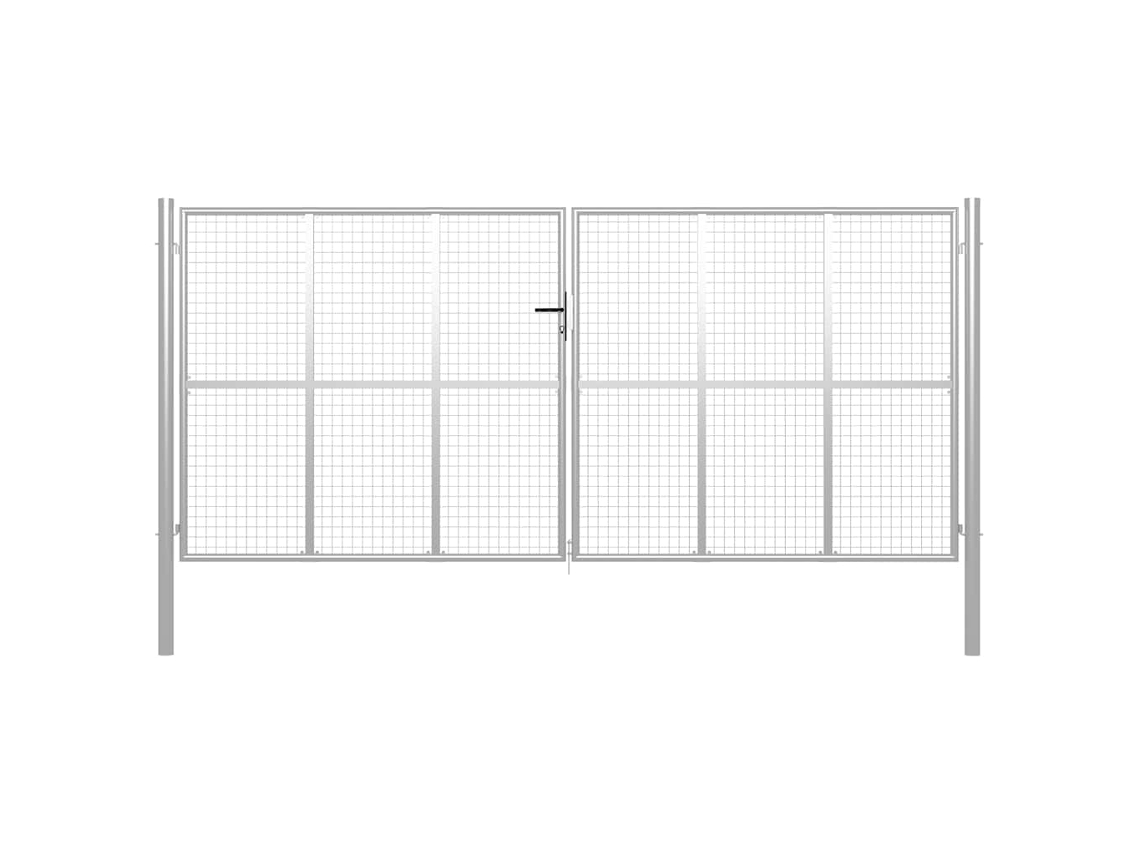 Vidaxl Portão De Jardim Em Aço Galvanizado 400x200 Cm Cor Prata