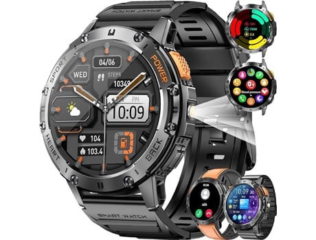 Relgio Inteligente Para Homem 650 Mah, Ecr Grande De 1,43 Polegadas Com Lanterna Jaicom