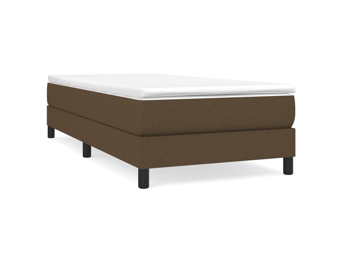 Estrutura de Cama com Molas Tecido Castanho Escuro MAISON EXCLUSIVE (90x190 cm)