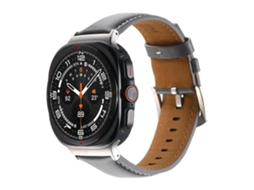 Pulseira De Couro Lisa Para Samsung Galaxy Watch Ultra 47mm
