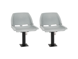 Vidaxl 4 Pcs Conj. Assento Barco Dobrável S/ Almofada 48x51x41cm Cinza