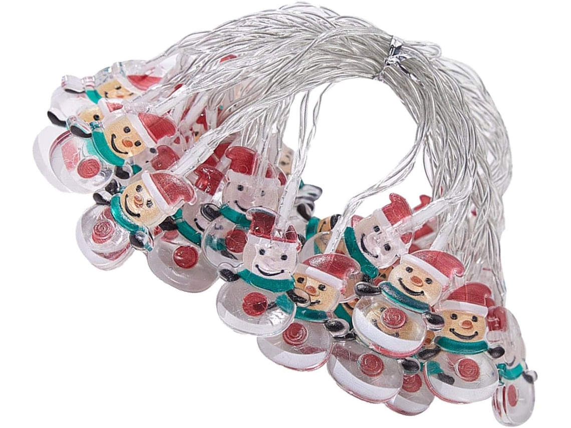 Luzes De Natal Com Boneco Neve, Neve
