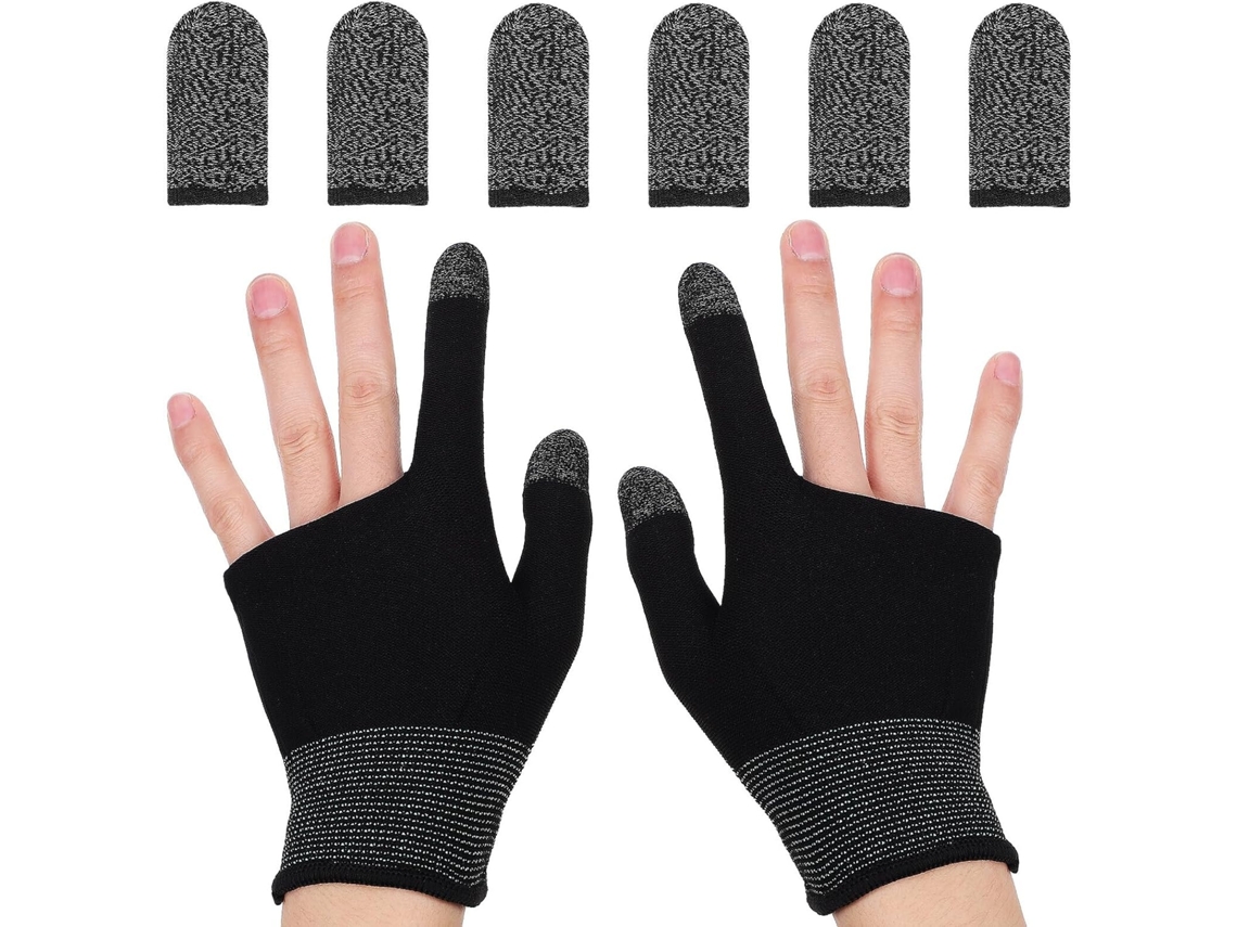 Lurelia Dedeiras Gaming Para Ecrã Tátil Cobre, Nylon, Respirável, Sensível Ao Toque, Condutor, Para Gaming Móvel E Ecrãs Táteis, Controlo Preciso