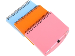 Conjunto De 3 Cadernos Espiralados Com Capas Coloridas E Canetas, Pequenos Pautados Para Anotações,