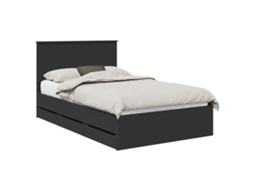 Conjunto 1 Estrutura De Cama Moderna Vidaxl Preto Derivados De Madeira (120 X 190 Cm)
