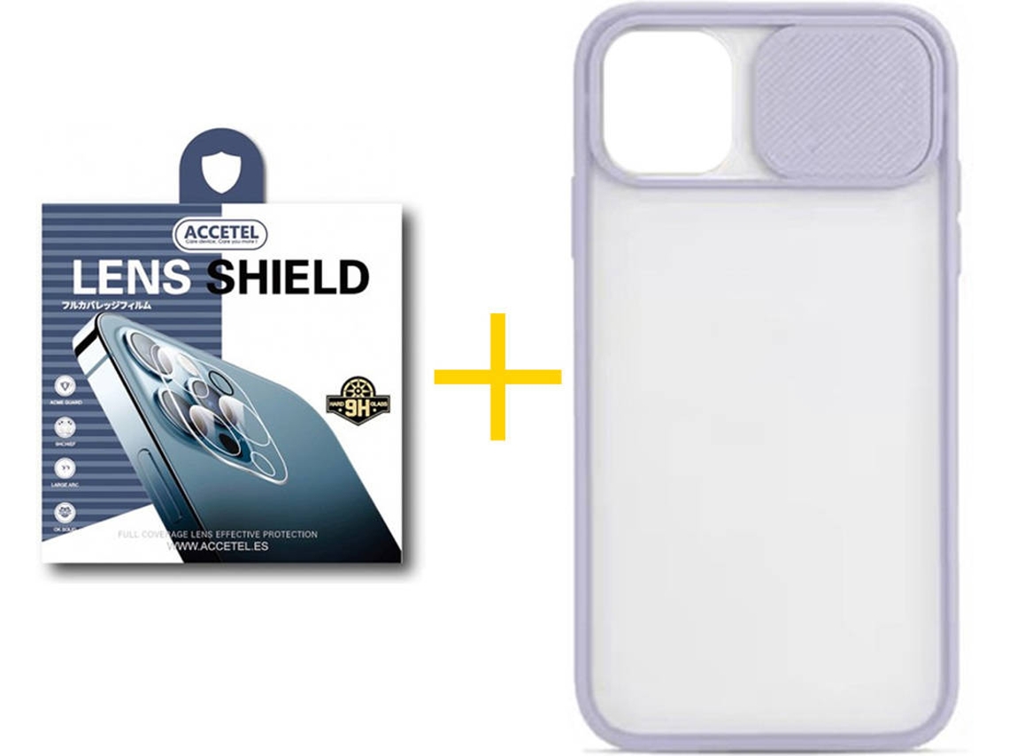 Capa + 1 Película de Câmara para iPhone 12 Pro ACCETEL Roxo Lilás