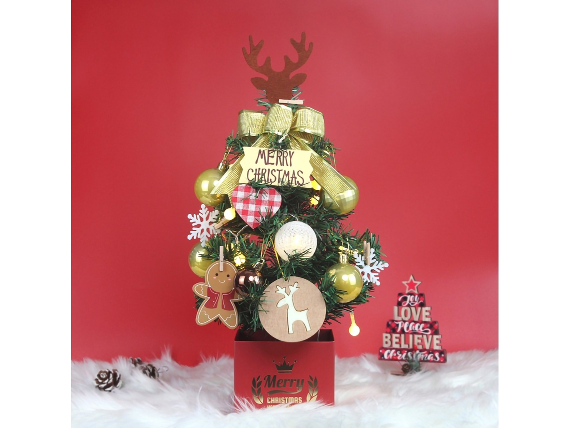 Árvore de natal artificial de 45cm para interior e exterior, decoração festiva LAXISCREED