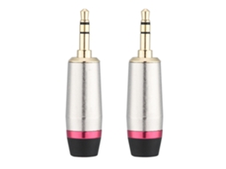 Conjunto de 2 Conectores Áudio Estéreo Macho 3,5 Mm Banhado a Ouro AQUAFORGE