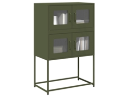 Vidaxl Aparador Alto 68x39x107 Cm Aço Verde Azeitona