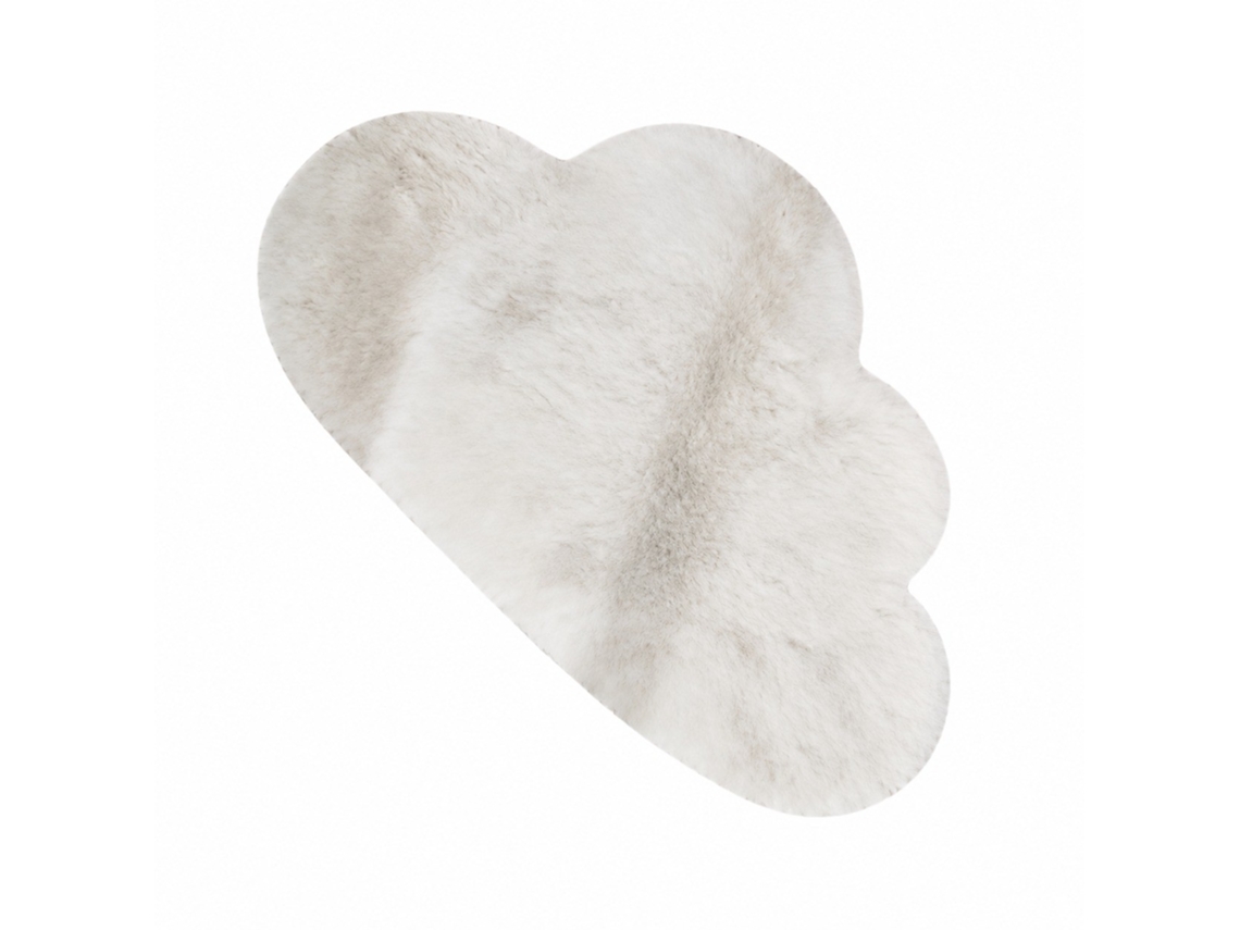 Branco Polyester Cloud Shape Rug, Irregular Weave, Washable, Para Quarto Sala De Estar Escritório
