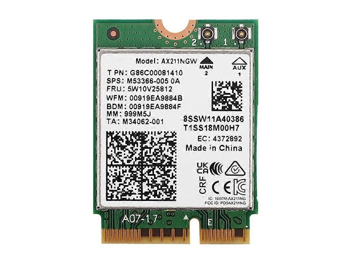 Placa De Rede Sem Fio De Banda Dupla Ax211ngw Wifi 6e M.2 Key E Cnvio2 Slowmoose